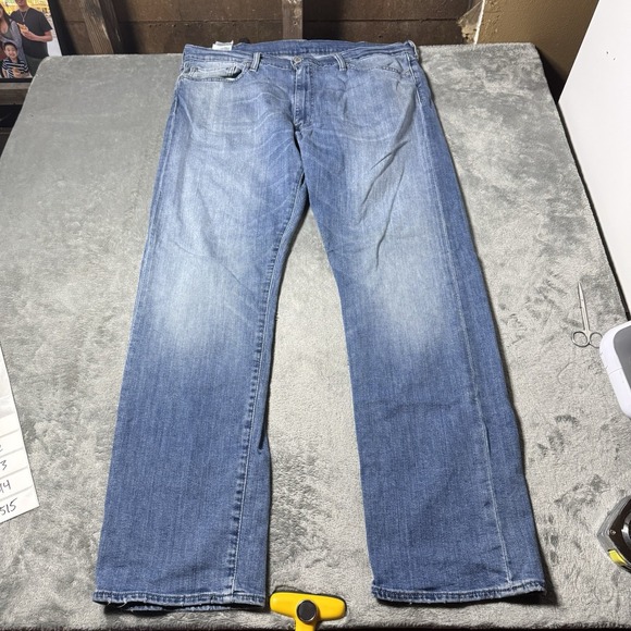 Levis 513 Jeans Mens 38x32 Blue Slim Straight Stretch Denim Waterless Zip Fly - Picture 1 of 12
